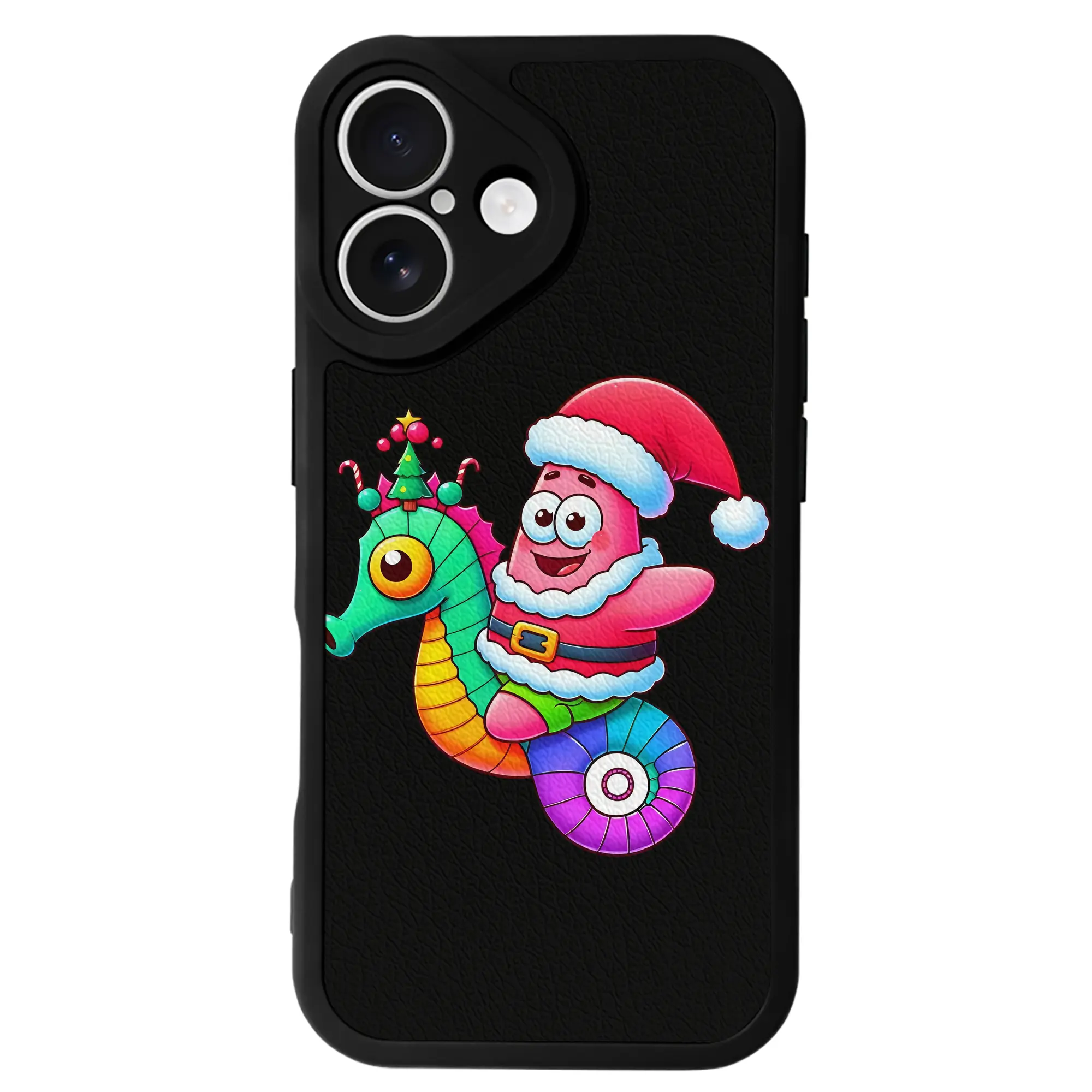 スポンジボブ グッズ パトリック・スター - IPhone 16シリーズ対応 ・ シリコンスマホケース ・ レザー調 ・ 高精度フィット ・ 耐衝撃 ・ ワイヤレス充電対応 ・ 精密カット